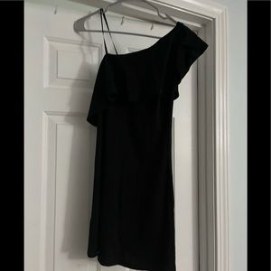 One shoulder black dress